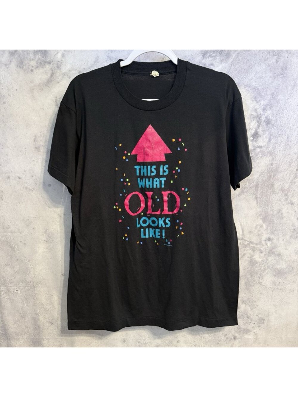 Vintage 80s This Is What Old Looks Like T Shirt Funny Graphic Tee Size XL